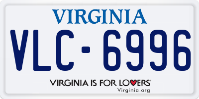 VA license plate VLC6996