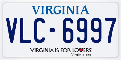 VA license plate VLC6997