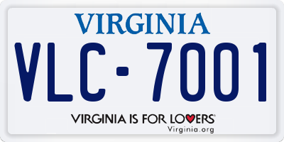 VA license plate VLC7001