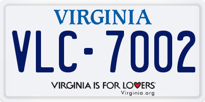 VA license plate VLC7002