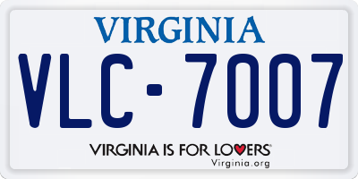 VA license plate VLC7007