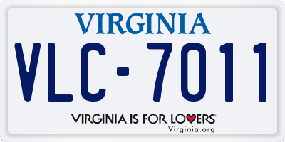 VA license plate VLC7011