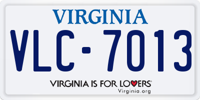 VA license plate VLC7013