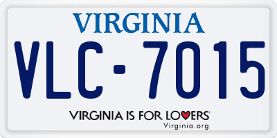 VA license plate VLC7015
