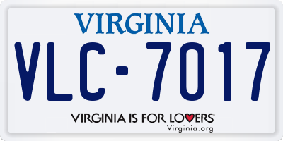 VA license plate VLC7017