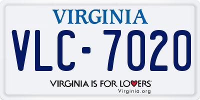 VA license plate VLC7020
