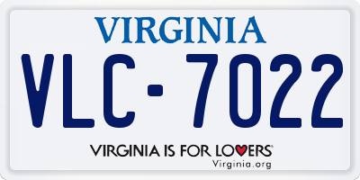 VA license plate VLC7022