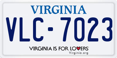 VA license plate VLC7023
