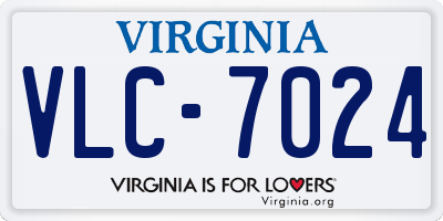 VA license plate VLC7024