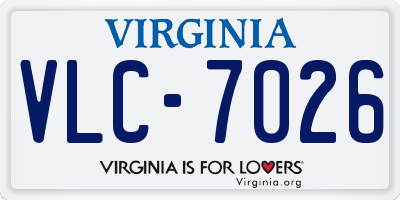 VA license plate VLC7026