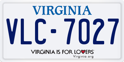 VA license plate VLC7027