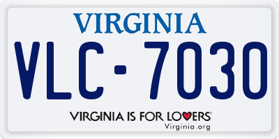 VA license plate VLC7030