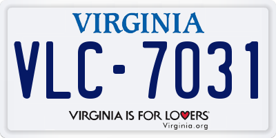 VA license plate VLC7031