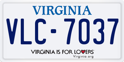 VA license plate VLC7037