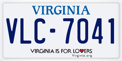 VA license plate VLC7041