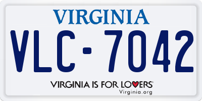 VA license plate VLC7042