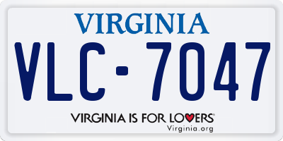 VA license plate VLC7047