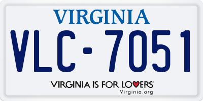 VA license plate VLC7051