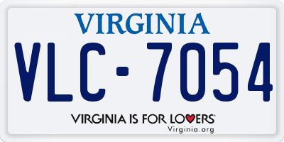 VA license plate VLC7054