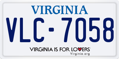 VA license plate VLC7058