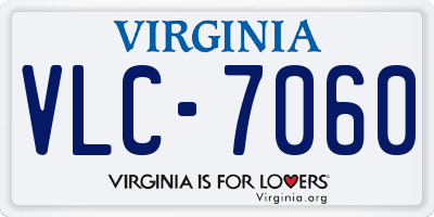 VA license plate VLC7060