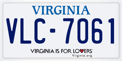 VA license plate VLC7061