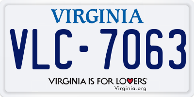 VA license plate VLC7063