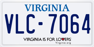 VA license plate VLC7064