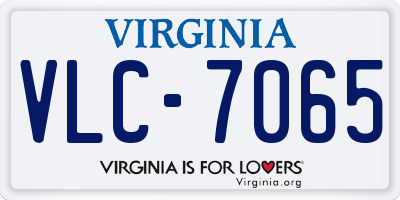 VA license plate VLC7065
