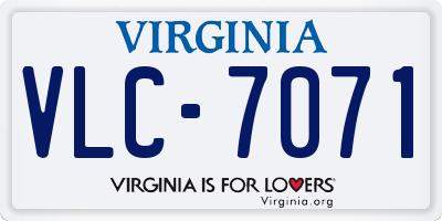 VA license plate VLC7071