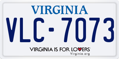 VA license plate VLC7073
