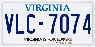 VA license plate VLC7074