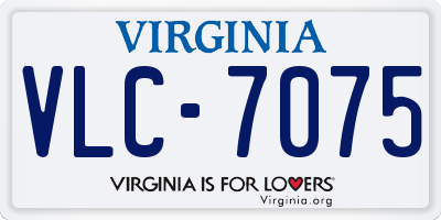 VA license plate VLC7075