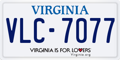 VA license plate VLC7077