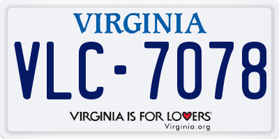VA license plate VLC7078