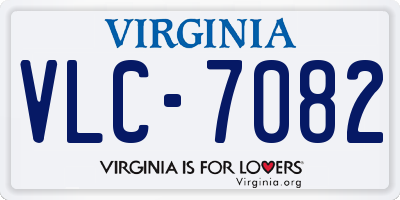 VA license plate VLC7082