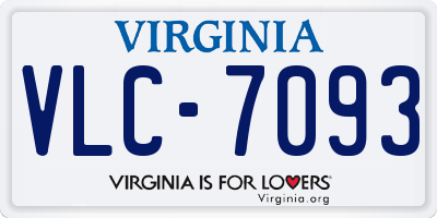 VA license plate VLC7093