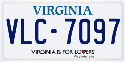 VA license plate VLC7097