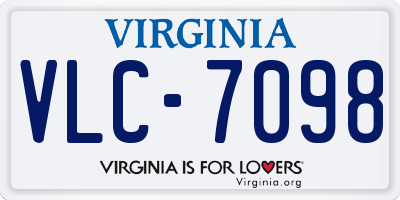 VA license plate VLC7098