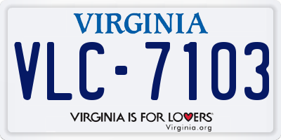 VA license plate VLC7103