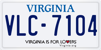 VA license plate VLC7104