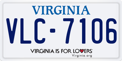 VA license plate VLC7106