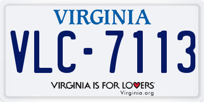 VA license plate VLC7113