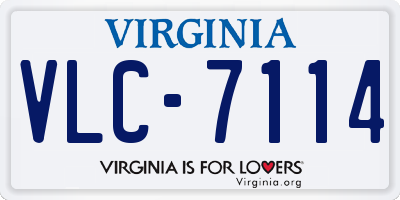 VA license plate VLC7114