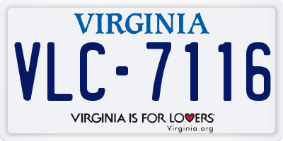 VA license plate VLC7116