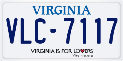 VA license plate VLC7117