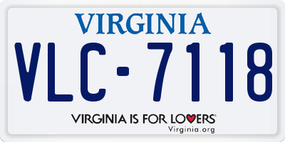 VA license plate VLC7118