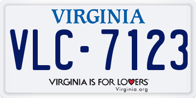 VA license plate VLC7123