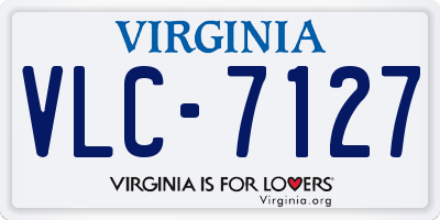 VA license plate VLC7127
