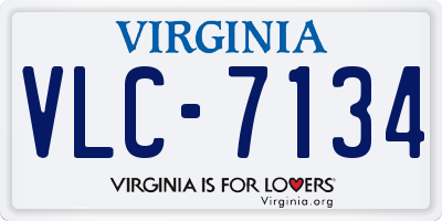 VA license plate VLC7134